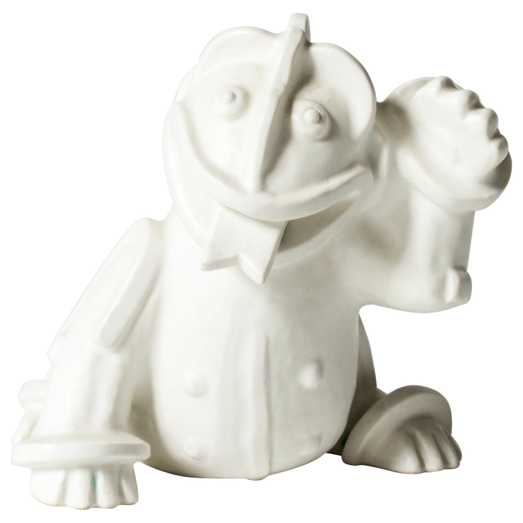 Stoneware "Dragon Puppy" figurine by Wilhelm Kåge, Gustavsberg, Sweden, 1940s