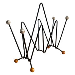 Atomic 1950's English Wrought Iron Book Holder \ Magazine Rack