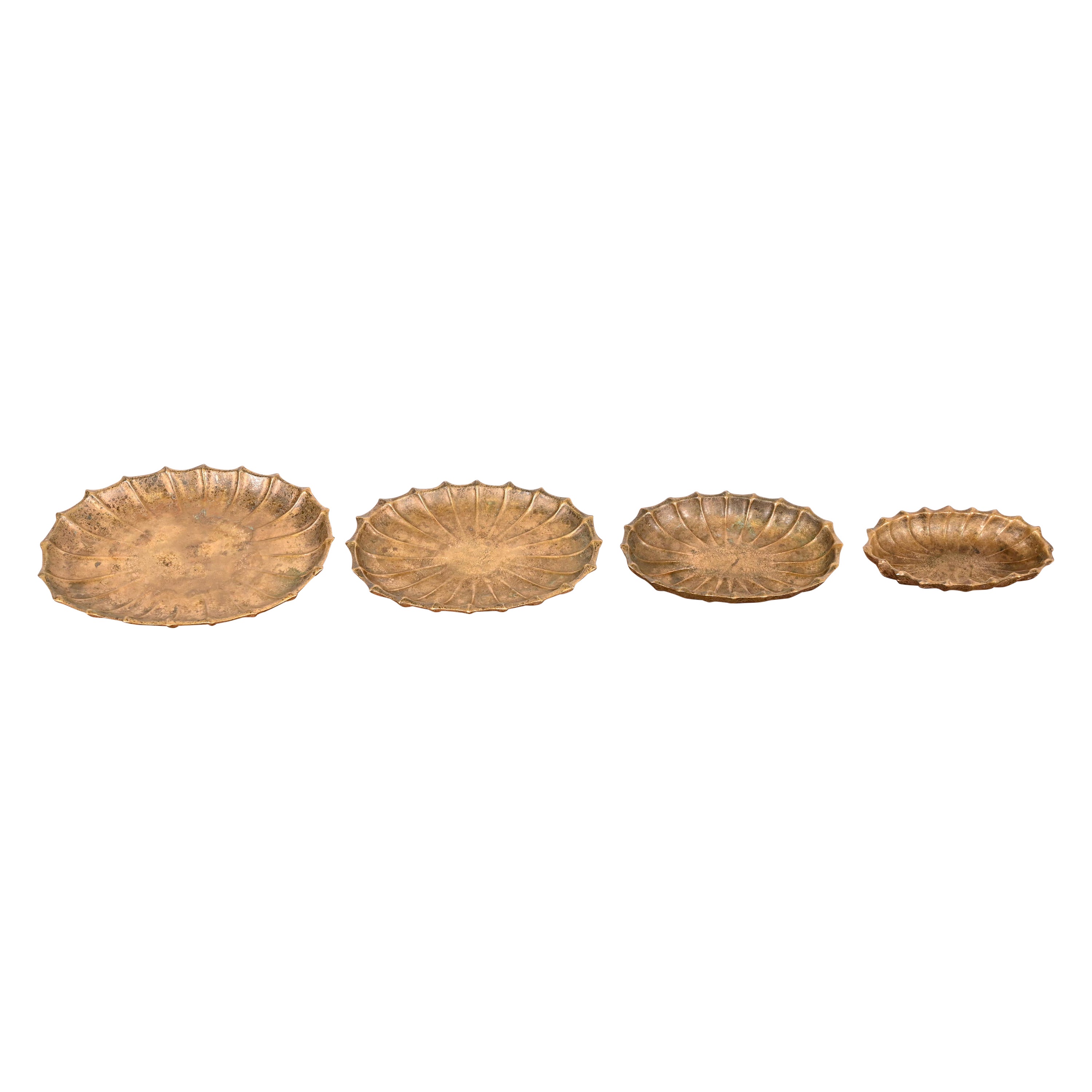 Tiffany Studios New York Plateaux gigognes en bronze, lot de quatre en vente