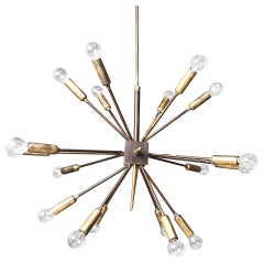 Vintage brass sputnik chandelier, 1970s