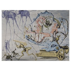Salvador Dali, Chariot und Bacchus – Französischer, freitragender Jacquard-Wandteppich Nr. 1421