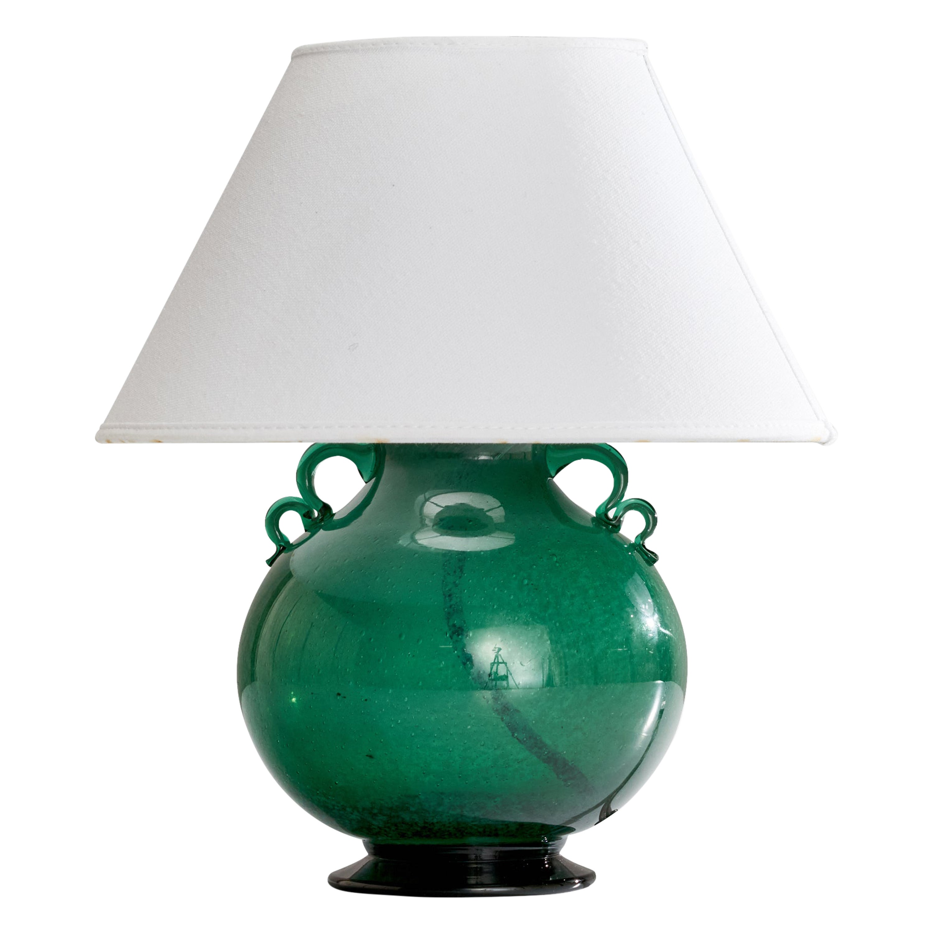 WIlliam Stenberg, Table Lamp, Glass, Sweden, 1940s