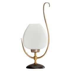 Arlus, Table Lamp, Brass, Metal, Glass, France, 1950s