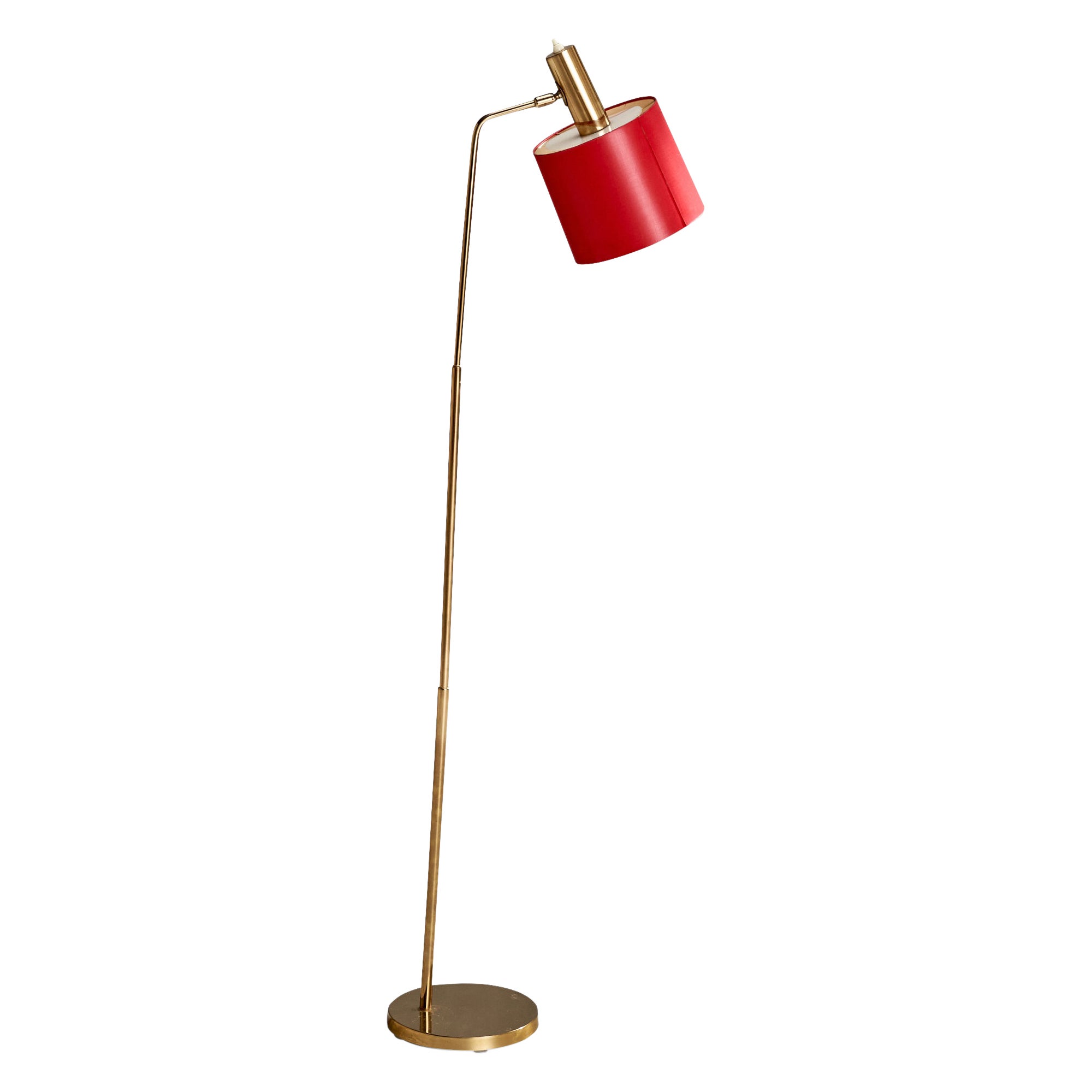 Bergboms. Floor Lamp, Brass, Paper, Sweden, 1960s