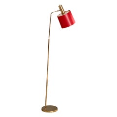 Bergboms. Floor Lamp, Brass, Paper, Sweden, 1960s