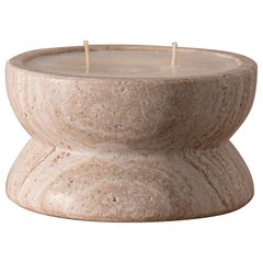 Hand-Carved Maximina Marble Candle by Mexican Artisans