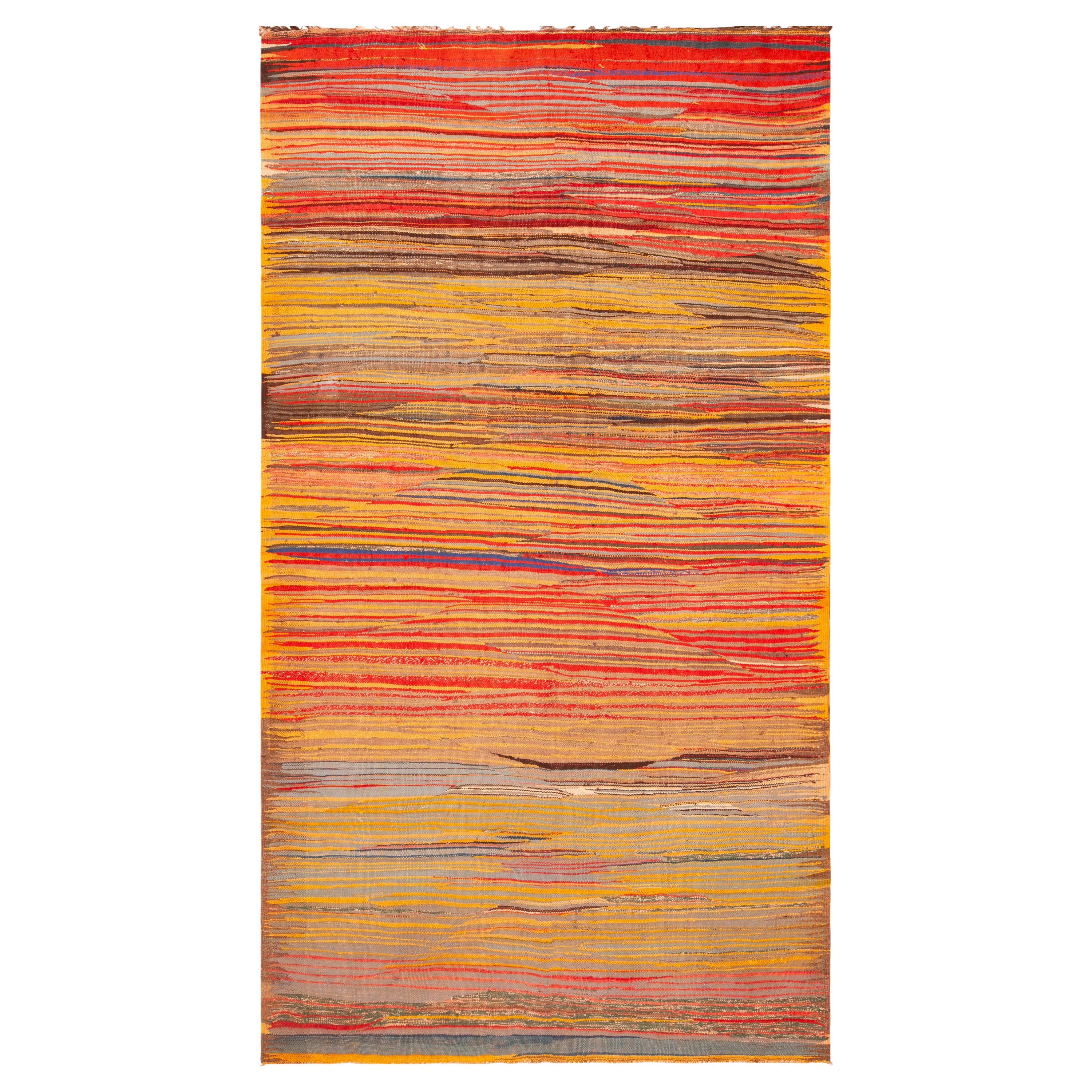 Lovely Warm Tones Tribal Vintage marokkanischen Kilim Teppich 5'4" x 9'4"