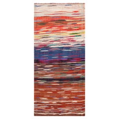 Vibrante Alfombra Kilim Vintage Marroquí de Colores Tamaño Galería 5'2" x 10'6