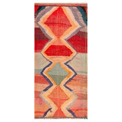 Gorgeous Gallery Size Artistic Vintage Moroccan Kilim 4'9" x 10'