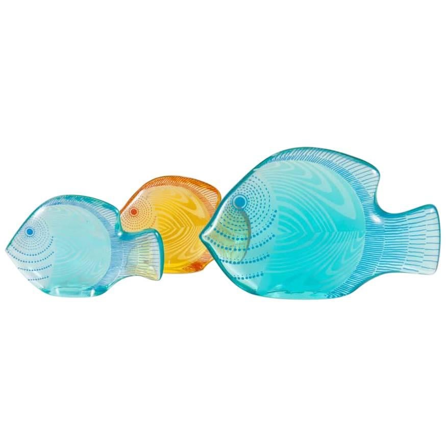 Three Colored Fish in Lucite by Abraham Palatnik, Brazil For Sale