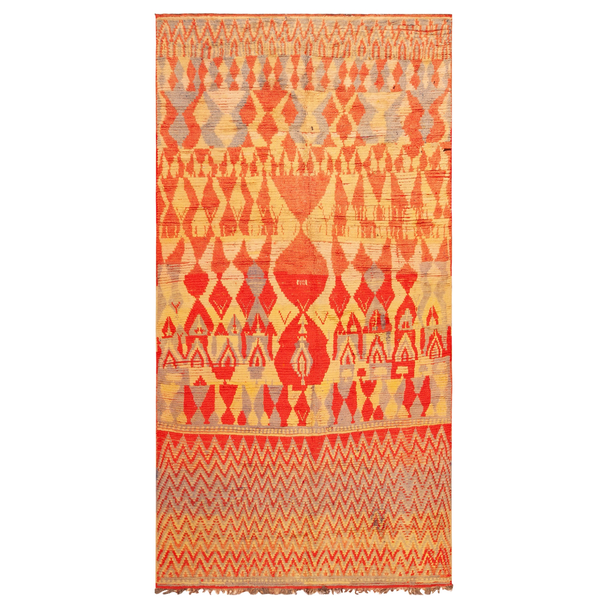 Vibrante Alfombra Tribal Vintage Azilal Marroquí 5'3" x 9'8