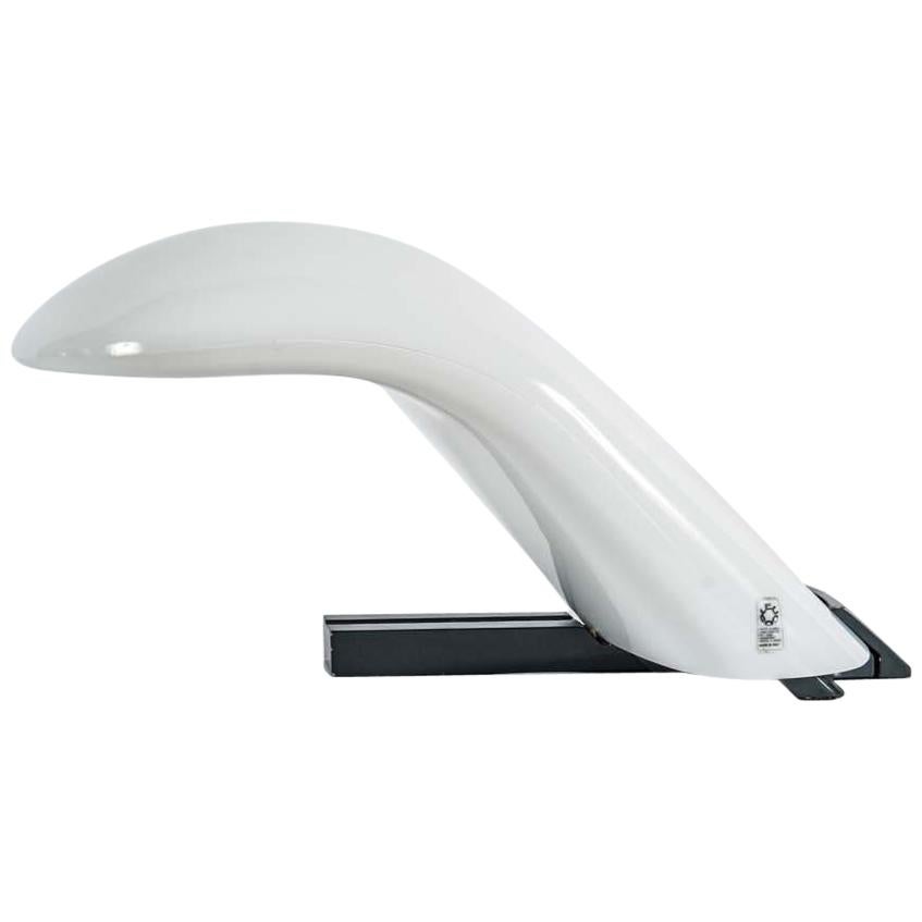 Lampe de bureau italienne de style postmoderne en acier et verre de Murano par Leucos en vente