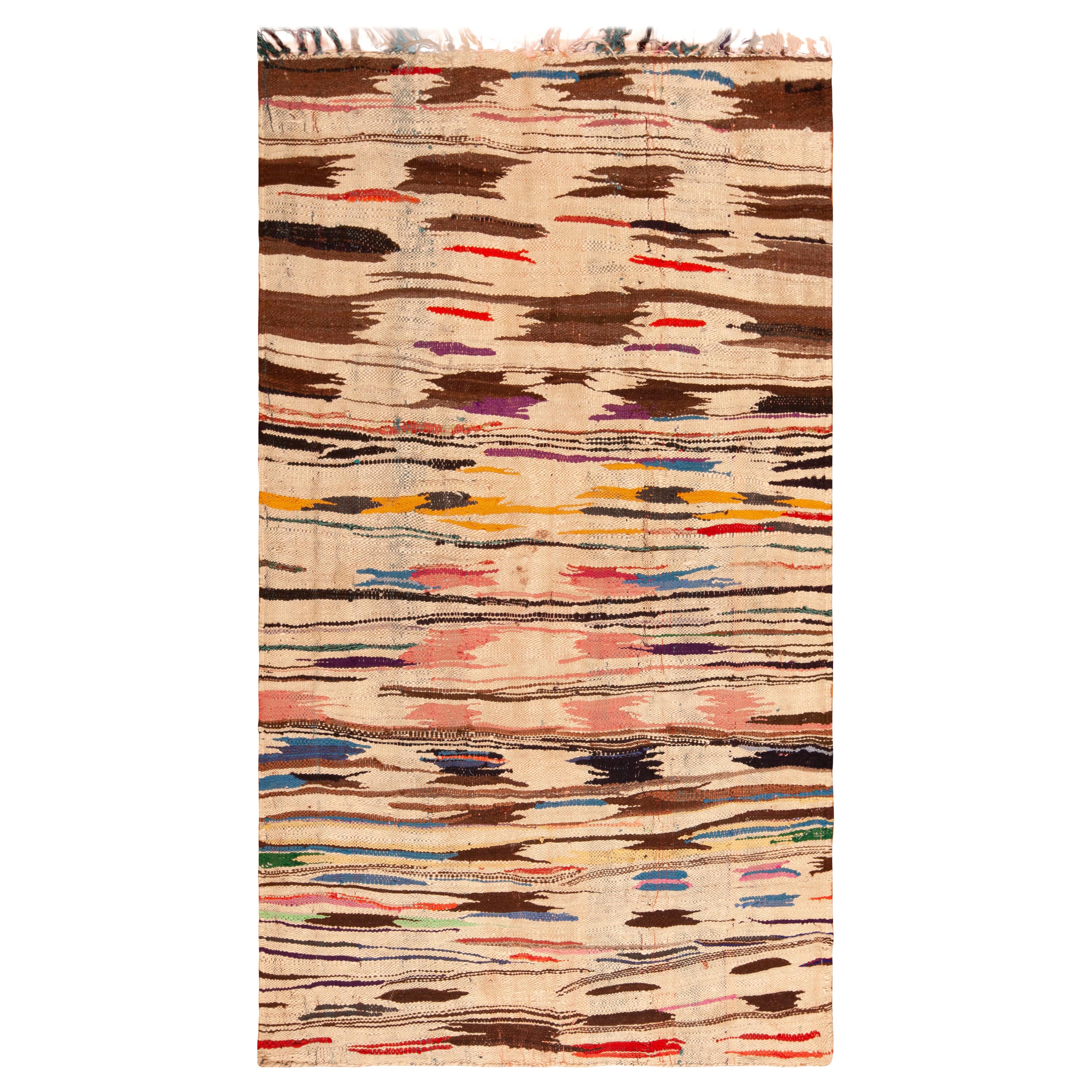 Gorgeous Colorful Tribal Vintage Moroccan Kilim Rug 5'2" x 7'9"