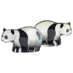 Adorable Panda Twins Made of Lucite by Abraham Palatnik