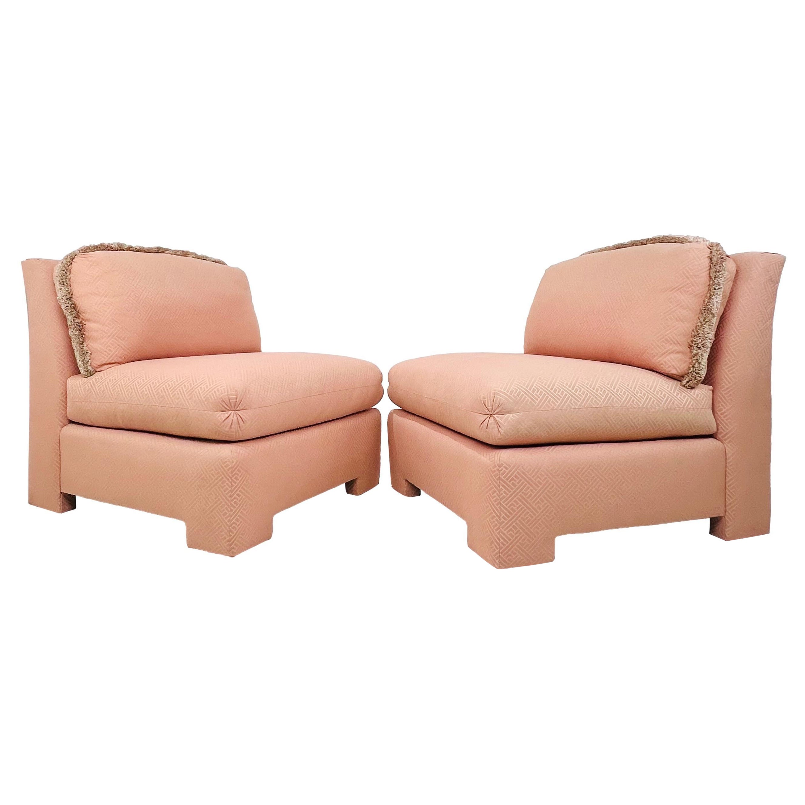 Pair of 1980s Marge Carson Slipper Chairs