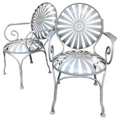 Francois Carre Grey Garden Chairs - a pair