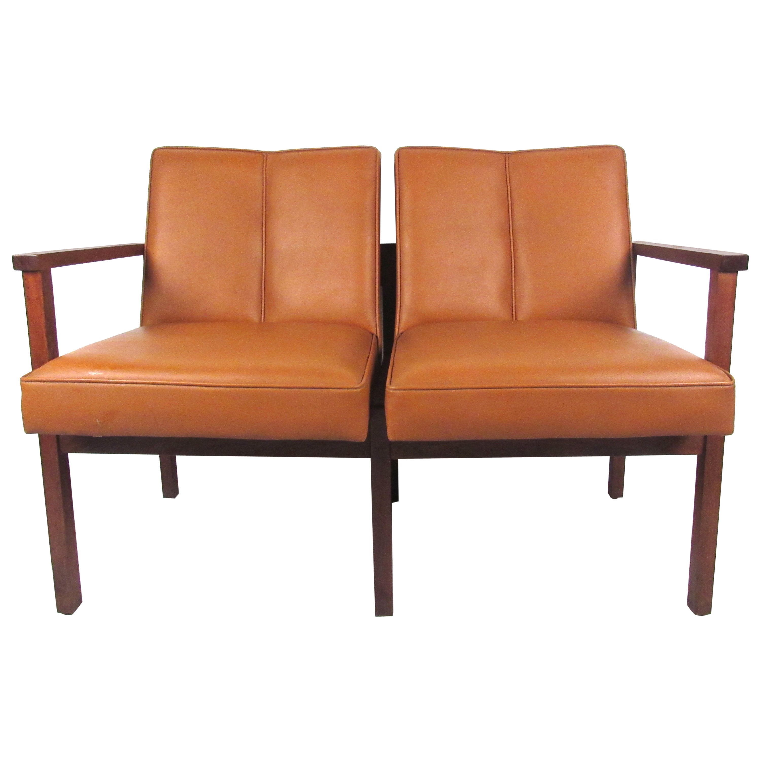MidCentury Modern Walnut Loveseat at 1stDibs