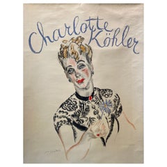 Cartel original con la actriz "Charlotte Kohler" Diseño de cartel Jan Sluijters