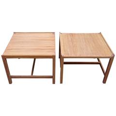 Sleek Pair of 1950s Danish Modern Bleached Teak Cocktail Tables 5