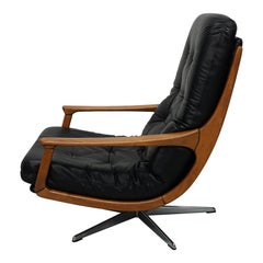 Vintage-Loungesessel aus schwarzem Leder von Eugen Schmidt für Soloform, 1960er Jahre