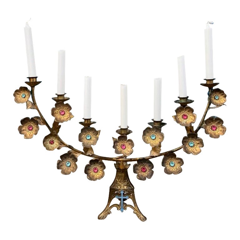 Antique French Candelabra or Alter Ornament, circa 1890-Boat Shaped