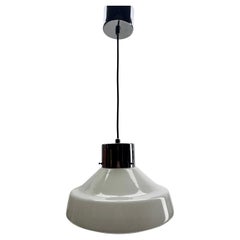 Mid-Century Modern Opaline Ceiling Lamp, Scailmont Belgium Glass Shade, 1950s
