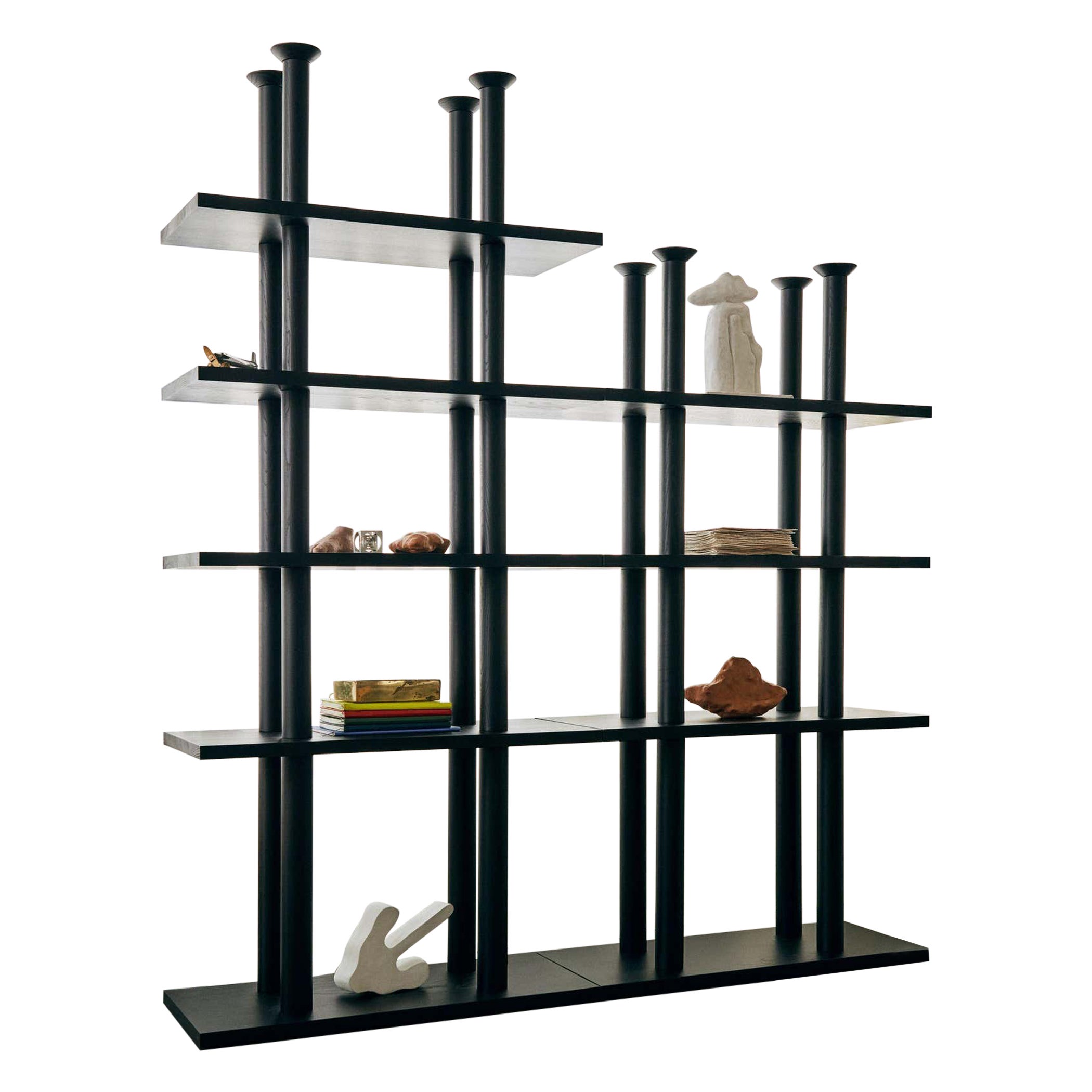 Juego de dos estanterías Peristylo de madera negra by Oscar Tusquets for Bd Barcelona