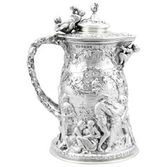 Antica brocca vittoriana in argento sterling (1873)