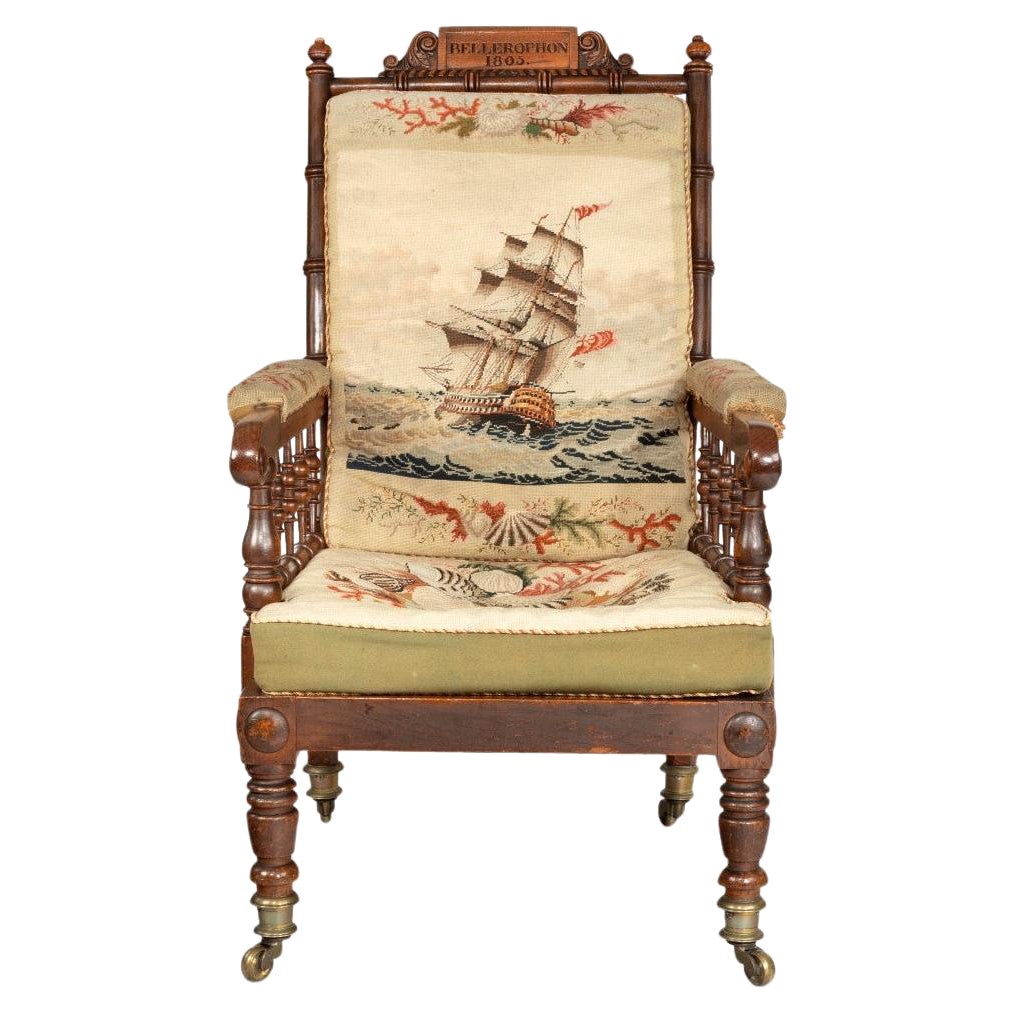 Ein HMS Bellerophon Eichen-Sessel, 1805 im Angebot