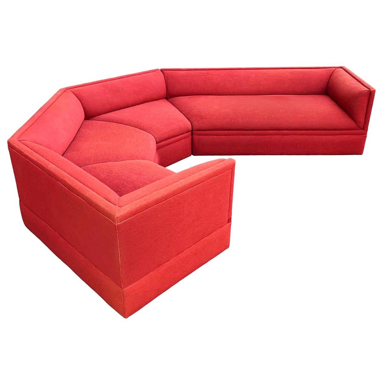 Large Mid-Century Modern Curved Irregular Shape Sectional Sofa by Thayer Coggin