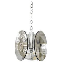 Smoked Glass Chandelier in the Manner of Fontana Arte 11