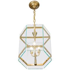 Mid-Century Hexagonal Lantern in the Style of Fontana Arte
