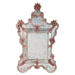 Venetian Mirror in Murano Glass  Reproduction of Antique Mirror