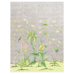 Enchanted Garden Diptych Metal Leaf Hand-painted Mural