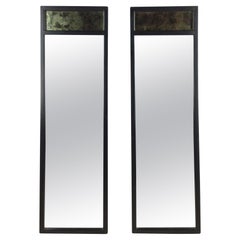 Mid Century Modern Ebonized Wall Mirror by American of Martinsville