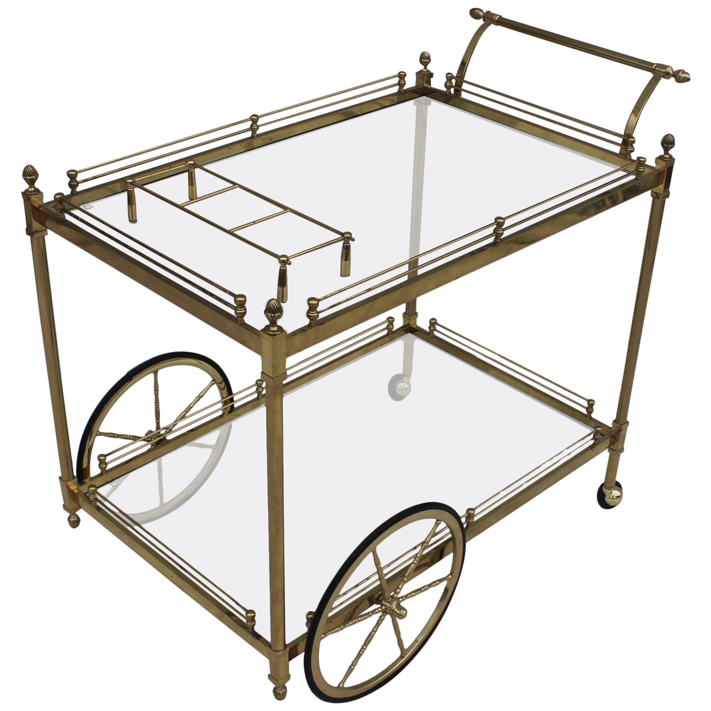 1950s Italian Brass Bar Cart