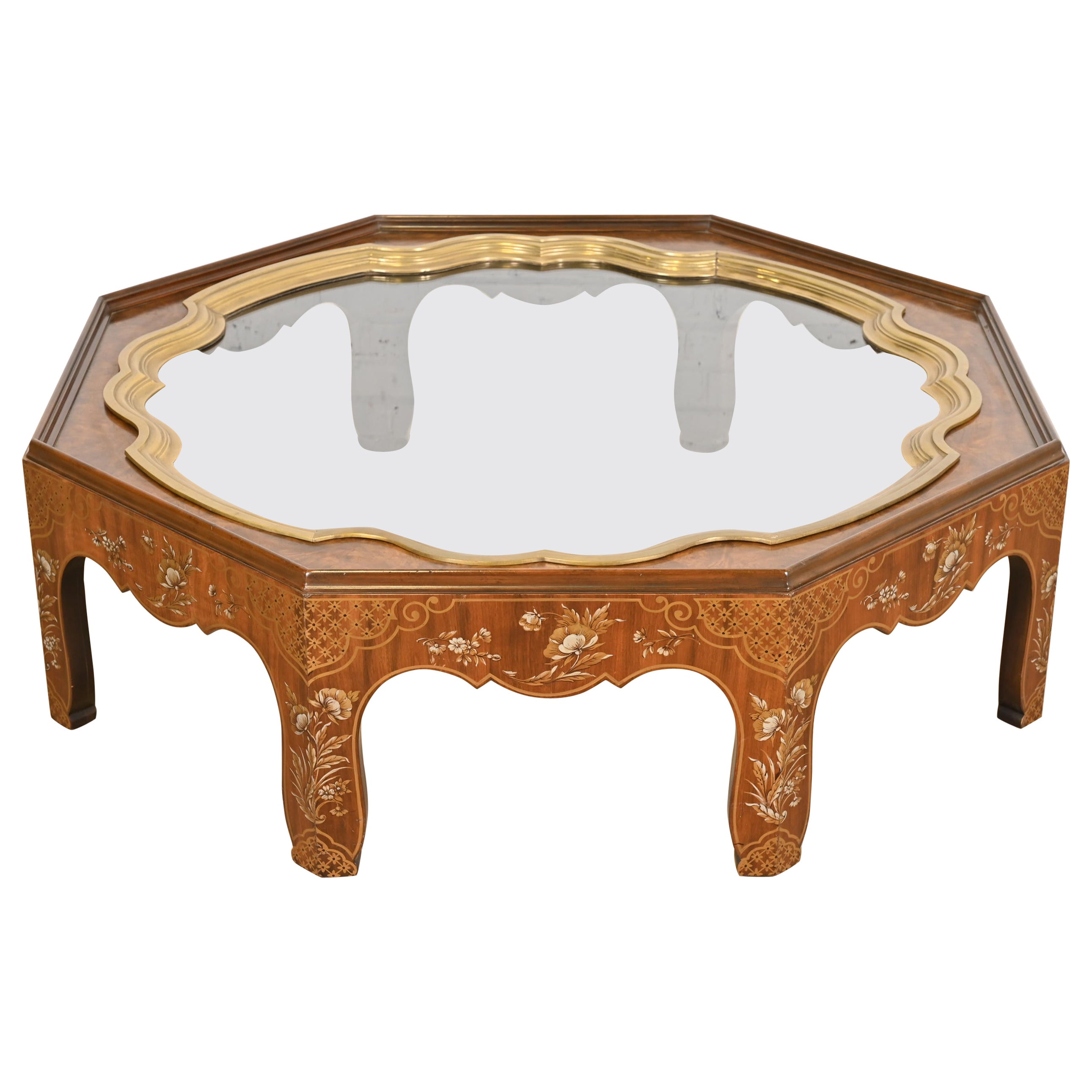 Baker Furniture Far East Collection Tavolo da Cocktail Hollywood Regency Chinoiserie in vendita