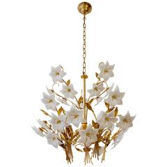Brass and Murano Glass Chandelier 8