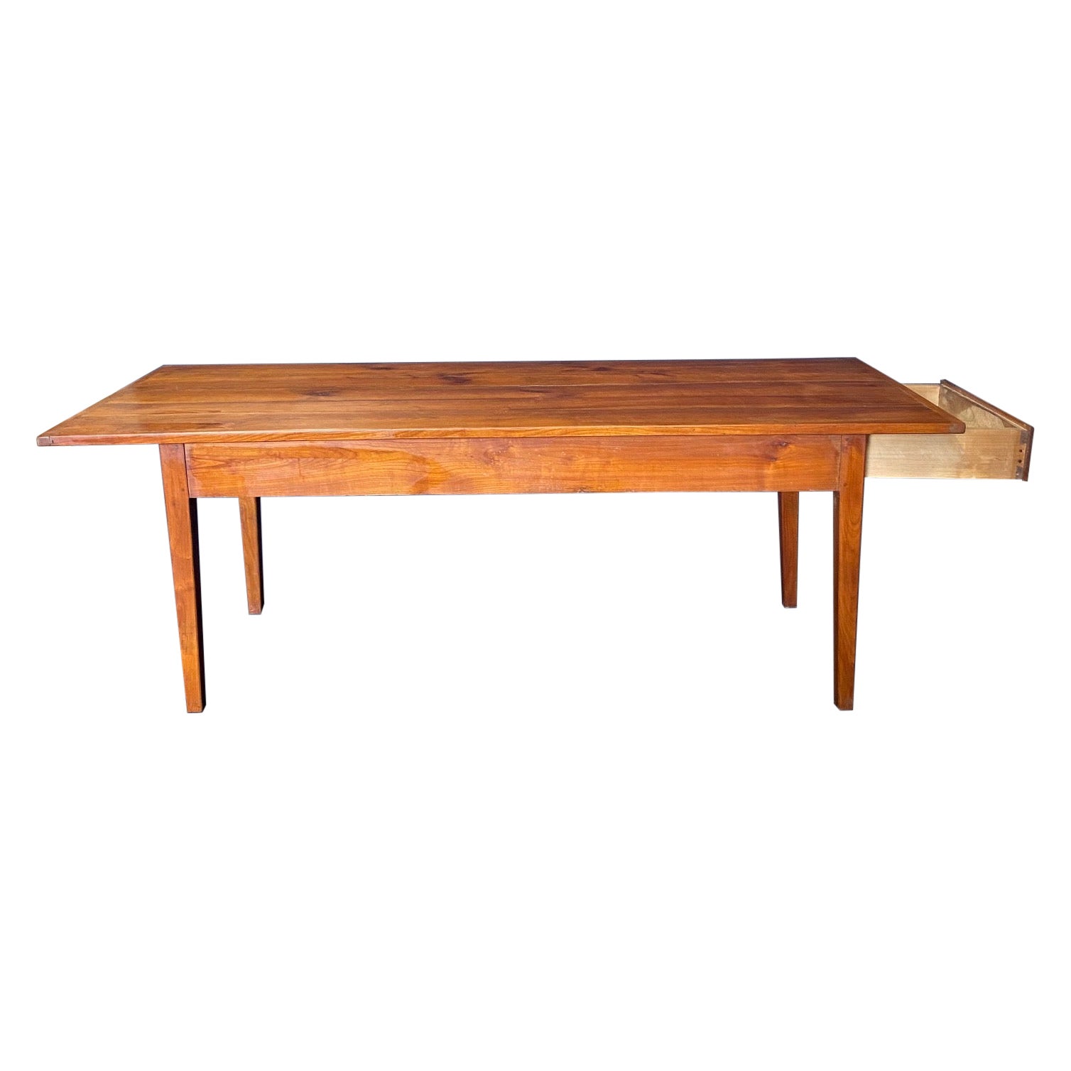 French 19th Century Cherry Farmhouse Dining Table from Provence