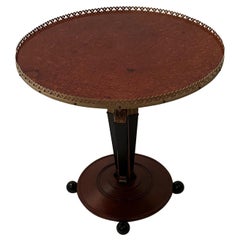Regency Style Mahogany Ebonized & Gilded Side Table with Figural Base