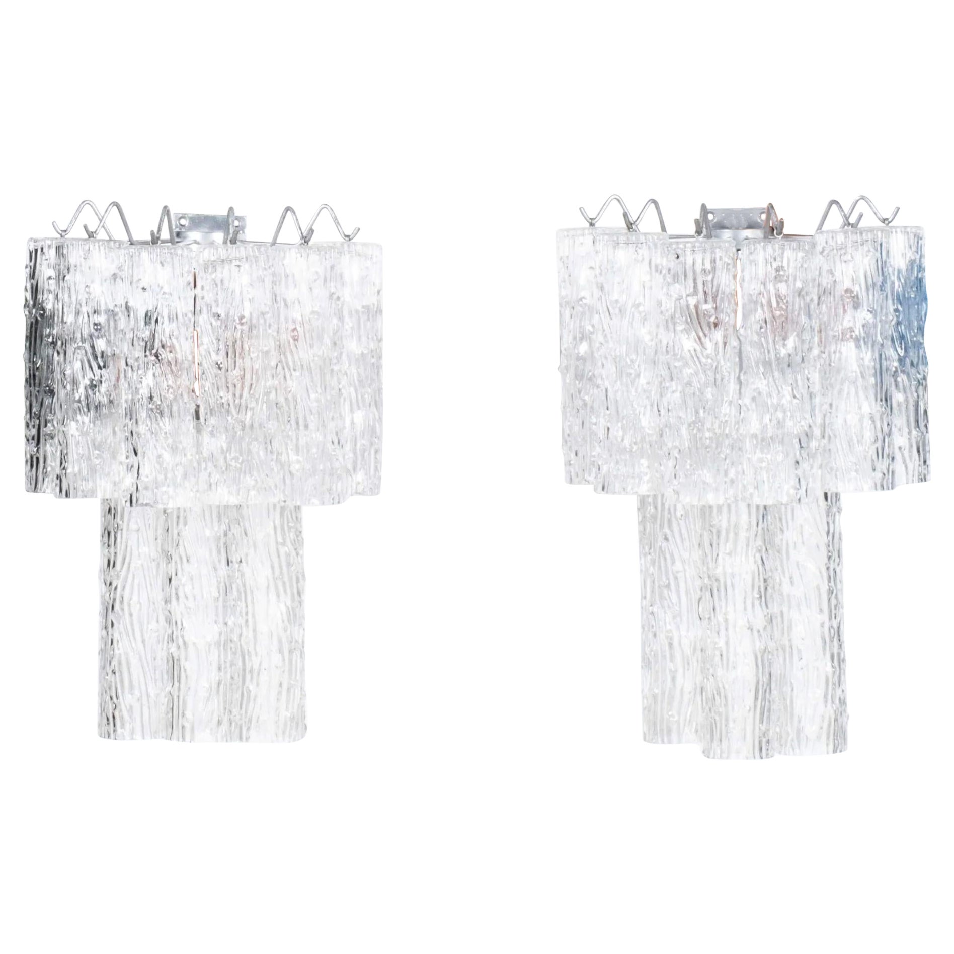 Lámpara Tronchi de cristal de Murano "Faux Boix" de 2 brazos en venta