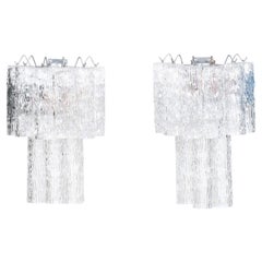 2-Tiered 'Faux Boix' Murano Glass Tronchi Sconces