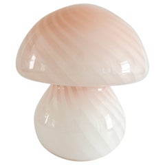 Large Murano Mushroom Light Pink Swirl Glass Fungo Table Lamp