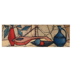 Mid-Century Still Life Serigraph by Croatian Painter Tugomir Huberger