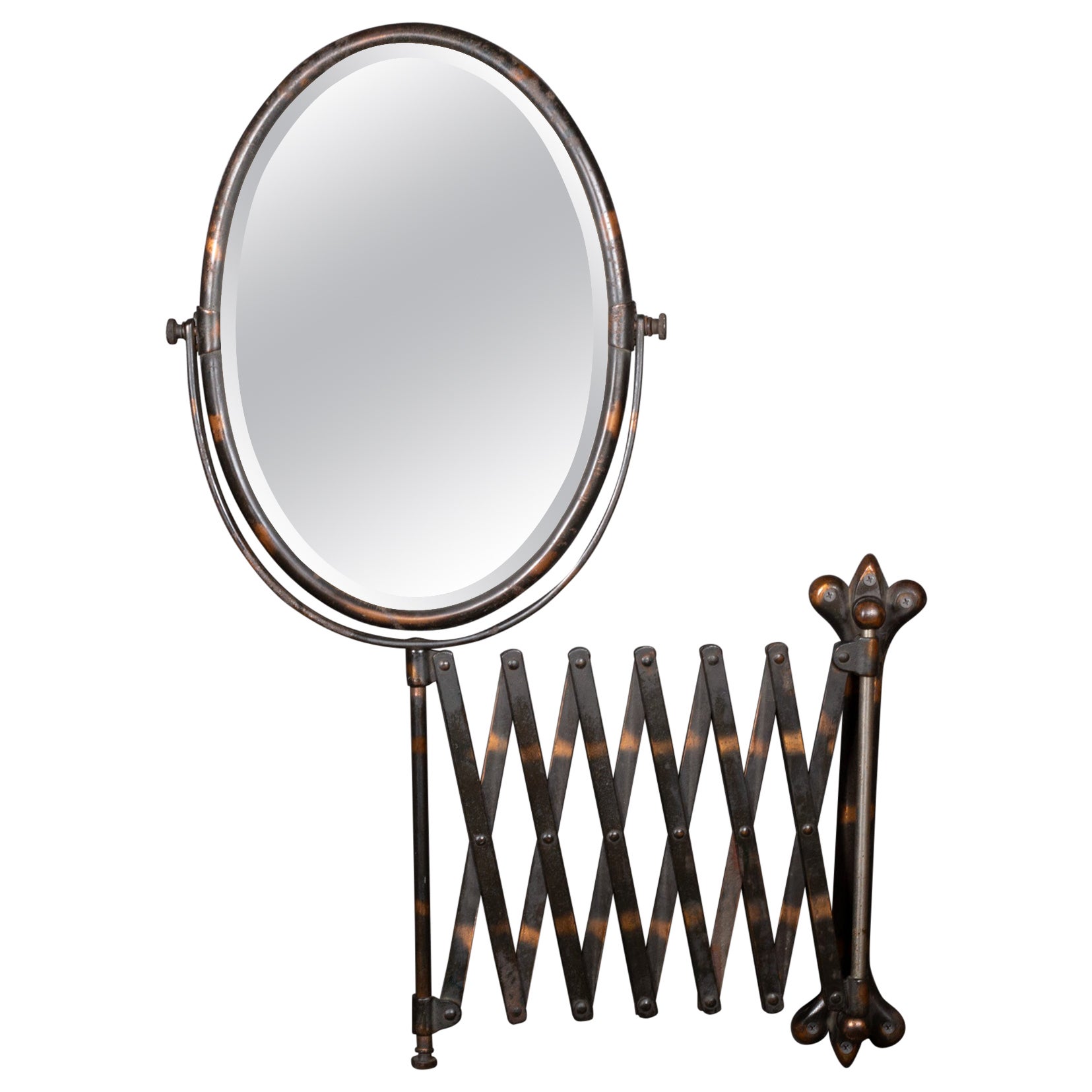 Late 19th c. Barber Shop Scissor Extension Mirror C1800s