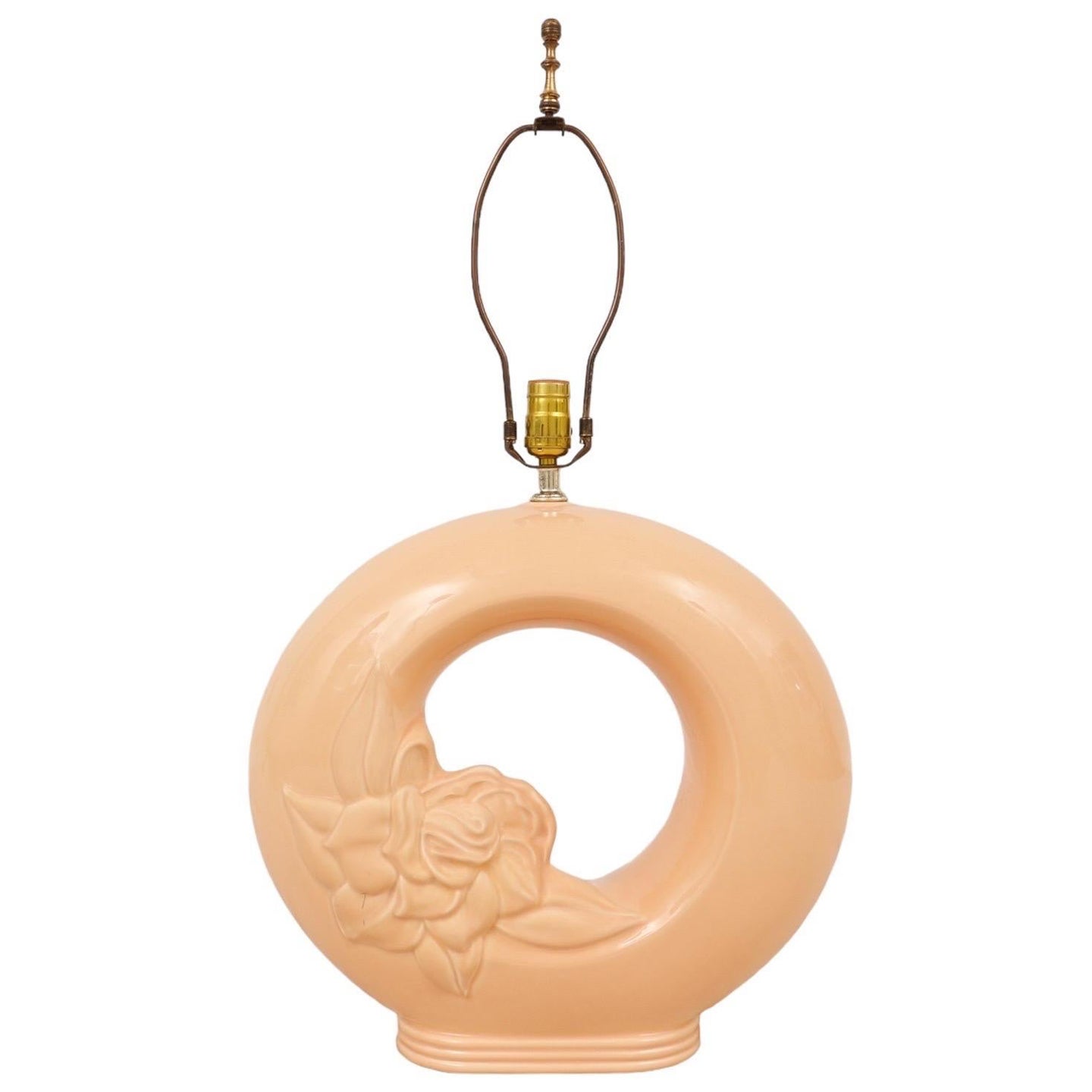 Lampe de table à rosace en céramique des années 1980 en vente