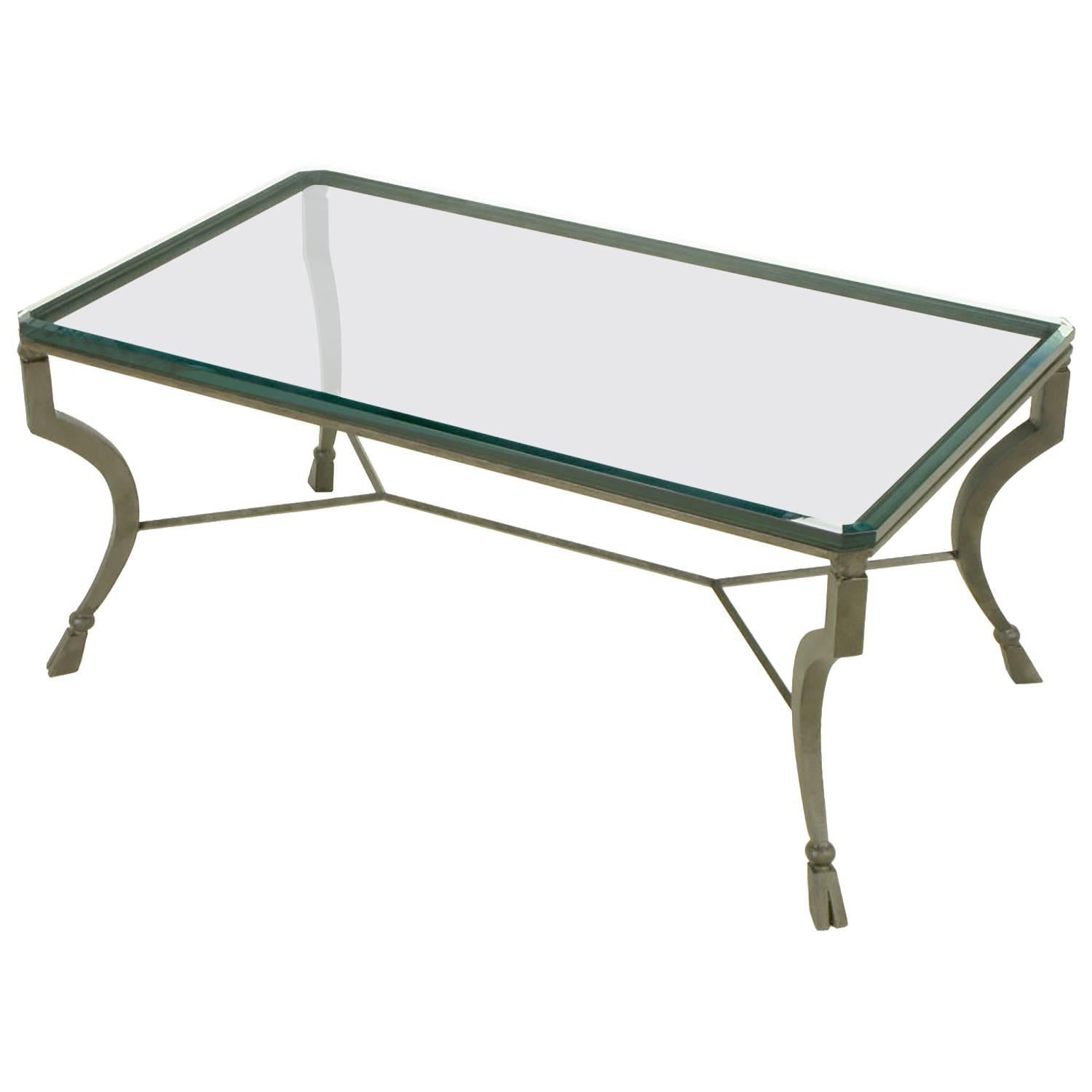 Hand-Wrought Iron Stylized Hoof Foot Coffee Table in Gunmetal Grey Finish