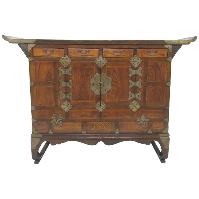 Antique Korean Bandaji Head Side Blanket Chest, circa 1870 at 1stDibs