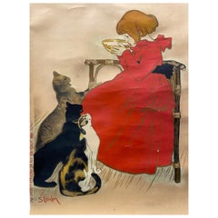 Original-Lithografie-Plakat des späten 19. Jahrhunderts 'Théophile Alexandre Steinlen' 1894