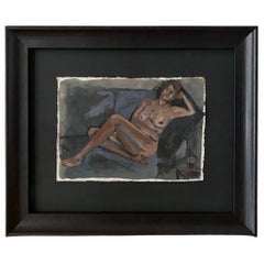‘Reclining Nude with Shiraz’ by Melissa Clements